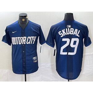 Mens Youths Kids Tarik Skubal Navy Stitched Jersey